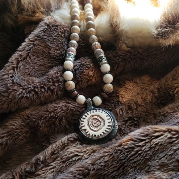 **SOLD**Robert ShieldsTribal and Jasper Necklace - Picture 2 of 9